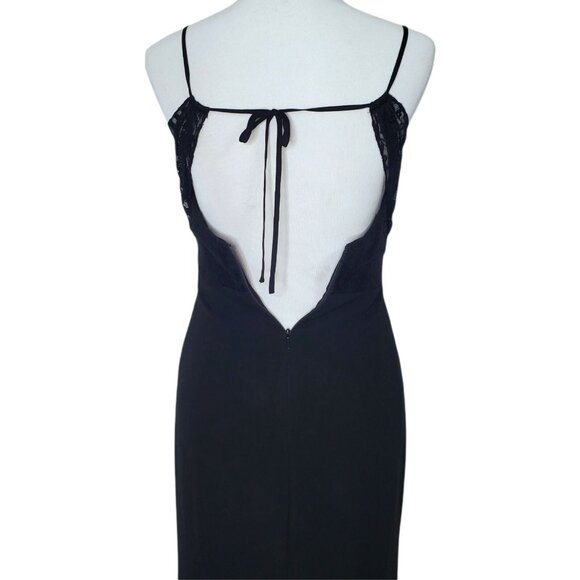 Chic Black Backless Lace Dress - Picture 8 of 12